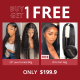 Hurela New 13x4 Lace Front Wigs Jerry Curly Human Hair Wigs With Baby Hair Bogo