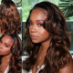 Body Wave Hairstyles Lace Part Wig Human Hair Wigs With Baby Hair 150% Density #FB30 Color
