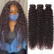 Hurela Cute Curly Weave Hairstyles Virgin Peruvian 3 Bundles Human Hair Weave 8-26 Inch #2 Color