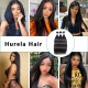 Hurela Hair Malaysian 3 Bundles Straight Hair With Closure 4x4 Inch Free Part Natural Color