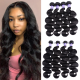 Hurela Hair 4 Bundles Deals Peruvian Body Wave Hair Weave Unprocessed Virgin Hair