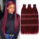 Hurela Cheap Brazilian Human Hair Straight Weave Hair Hairstyles 4 Bundles Color #99J