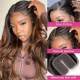 Hurela Ombre Highlights Body Wave Human Hair 3 Bundles With 4x4 Lace Closure