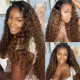 Hurela 13x4 Dark Auburn Color Kinky Curly Lace Frontal Wig Reddish Brown Lace Front Human Hair Wigs