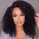 Hurela Curly Afro Wig Glueless V Part Wigs Human Hair Natural Color 150% Density for Beginner No Leave Out
