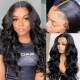 Hurela Body Wave Human Hair Wigs 4x4 Lace Closure Natural Black Color Virgin Hair Wig