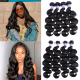 Hurela Hair 4 Bundles Deals Peruvian Body Wave Hair Weave Unprocessed Virgin Hair