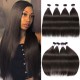 Hurela Brazilian Human Hair Straight Hair Hairstyles 4 Bundles Color #2