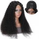 Hurela Quickly Change Dry Straight Or Wet Curly V Part Wig Wet And Wavy Hair Black Wigs 150% Density 