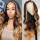 Hurela Blonde Highlight Piano Color Lace Part Wig