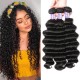 Hurela 3 Bundles 100% Virgin Malaysian Hair Weave Loose Deep Wave Hairstyle