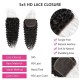 Hurela Unprocessed Human Hair 5x5 Free Part HD Lace Closure Jerry Curly Hair 