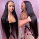 Hurela 150% Density Long Straight 13x4 Lace Frontal Wigs Natural Color