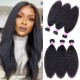 Hurela Best Kinky Straight Hair 3 Bundles Deals Preuvian Virgin hair Natural Color 