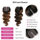 Hurela Ombre Highlights Body Wave Human Hair 3 Bundles With 4x4 Lace Closure