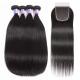 Hurela 5*5 HD Brazilian Straight Hair lace closure With 4 Bundles 100% Virgin Human Hair Wig