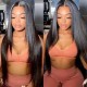 Hurela 150% Density Long Straight 13x4 Lace Frontal Wigs Natural Color