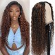 Hurela 13x4 Dark Auburn Color Kinky Curly Lace Frontal Wig Reddish Brown Lace Front Human Hair Wigs