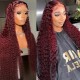 Hurela Burgundy Colored Jerry Curly 4X0.75 Lace Part Human Hair Wig For Women Pre-Plucked Wig Crazy Flash Sale