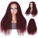 Hurela 4x0.75 Lace Burgundy Colored Jerry Curly Human Hair Wig For Women Pre-Plucked Wig Get AMEERA Same Hair Style IG Special Sale