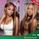 Hurela Highlight Wig 13x5x0.5 Lace Part Wig Straight Human Hair Wig With Baby Hair TL412 Color Crazy Flash Sale