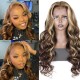 Hurela Blonde Highlight Piano Colored Wigs 13x4 Upgraded Bouncy Body Wave Hair Wigs #TL412