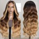 Hurela Blonde Highlight Piano Color Lace Part Wig