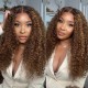 Hurela Piano Brown Highlight Big Curly 13x5 Lace Frontal Wigs Water Wave Wig For Women Facebook Special Sale