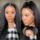 Hurela Lace Front Realistic Kinky Straight 150% Density Human Hair Wigs