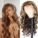 Hurela Blonde Highlight Piano Colored Wigs 13x4 Upgraded Bouncy Body Wave Hair Wigs #TL412