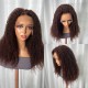 Hurela 13x4 Dark Auburn Color Kinky Curly Lace Frontal Wig Reddish Brown Lace Front Human Hair Wigs