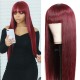 Hurela 99J Color Straight Human Hair Wigs With Bangs 
