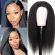Hurela Cheap Natural Black kinky Straight 4x4 lace closure Wigs Pre-plucked