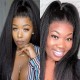 Hurela Cheap Natural Black kinky Straight 4x4 lace closure Wigs Pre-plucked