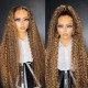 Hurela Highlight Colored Wigs 13x4 Lace Front Wigs Jerry Curly Human Wigs With Baby Hair #TL412 Color 150% Density