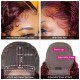 Hurela 4x4 Jerry Curly Lace Part Wig With 99J Burgundy Colored Wig 150% Density