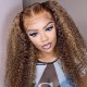 Hurela Highlight Colored Wigs 13x4 Lace Front Wigs Jerry Curly Human Wigs With Baby Hair #TL412 Color 150% Density