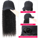 Short Straight Hair Dark Brown Hats with Human Hair Attached Glueless Human Hair Wig 