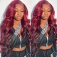 Hurela 13x4 Lace Front Burgundy Colored Jerry Curly Human Hair Wig For Women Pre-Plucked Wig Member Sale