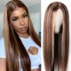 Hurela Blonde Highlight Piano Color Lace Part Wig