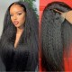 V Part Kinky Straight Human Hair Wigs No Lace No Glueless 150% Density