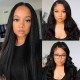 V Part Kinky Straight Human Hair Wigs No Lace No Glueless 150% Density