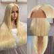 Hurela 150% Density Long Straight 13x4 Lace Frontal Wigs Natural Color