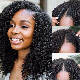 Hurela Curly Afro Wig Glueless V Part Wigs Human Hair Natural Color 150% Density for Beginner No Leave Out