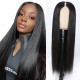 Hurela Straight V Part Wig Natural Color Human Hair Protective Style Wigs With 5 Inch Deep Part Hairline Clearance Sale