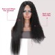 Hurela Quickly Change Dry Straight Or Wet Curly V Part Wig Wet And Wavy Hair Black Wigs 150% Density 
