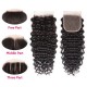 Hurela Deep Wave Human Hair 4x4 Lace Closure Free Part Pre Plucked