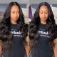 Hurela Body Wave Human Hair Wigs 4x4 Lace Closure Natural Black Color Virgin Hair Wig