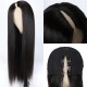 Hurela Straight V Part Wig Natural Color Human Hair Protective Style Wigs With 5 Inch Deep Part Hairline Clearance Sale