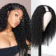 Hurela New Real Hair Kinky Curly V Part Wig With Baby Hair 